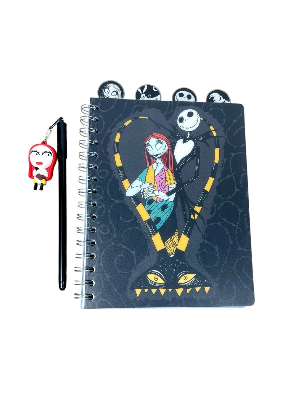 Nightmare-Inspired Spiral Notebook with Pen - Black & Multicolor
